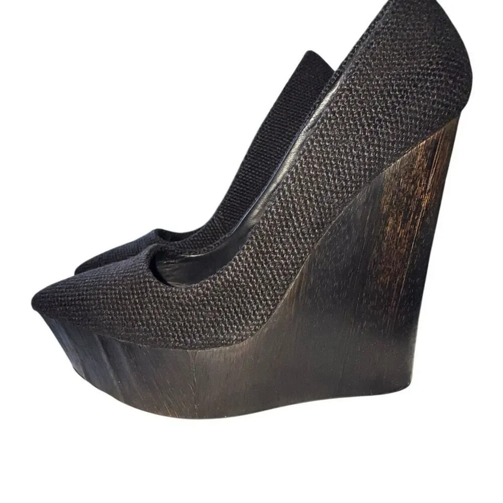 Theyskens Theory GUC Canapa Wedge Platform Pump Twee Dark Academia Frasurebane